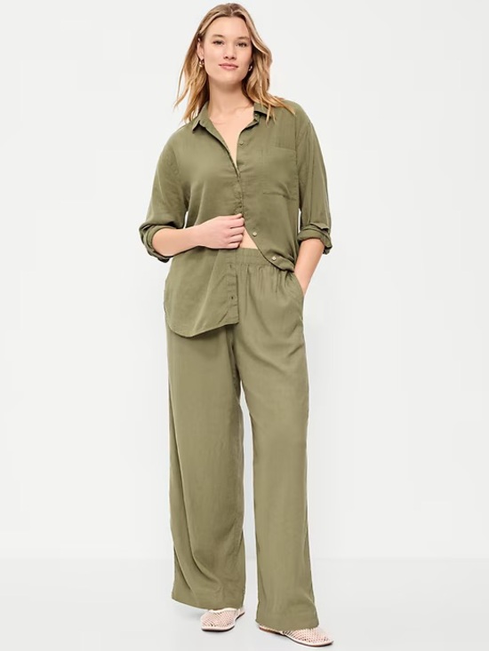 Old Navy Pants - Old Navy High-Waisted Linen-Blend Wide-Leg Pants NWOT Large Tall